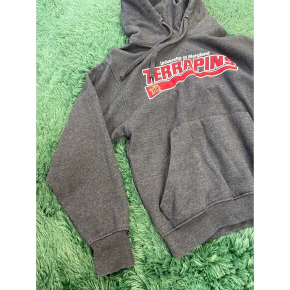 University of Maryland Y2K Dark Gray Pullover Sweatshirt Hoodie Sz Small Unisex - Picture 3 of 5